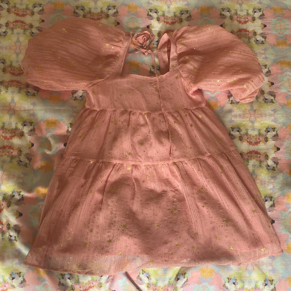 Cutest pink stared Nasty Gal babydoll dress